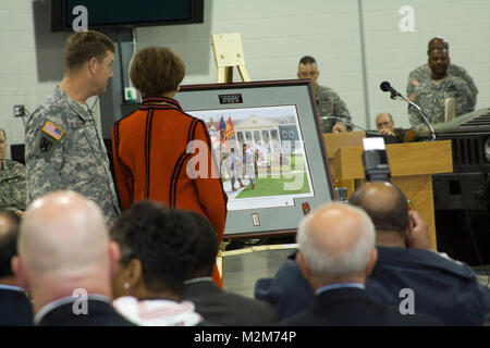 Joyce Rozier, wife of the late Maj. Gen. Jackson E. Rozier, Jr., attends the Tactical Support Equipment Department ribbon cutting and building dedication ceremony on Nov. 20, 2009. The new facility is named Rozier Hall after Maj. Gen. Rozier who served as an Army ordnance officer, and at one point in time in his career was the Commanding General/Commandant of the U.S. Army Ordnance Center and School.  (Official Army Photo By Patrick Bloodgood) 091120-A-5177B-021 by norfolkdistrict Stock Photo