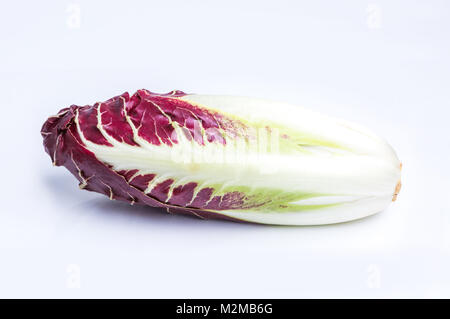 Radicchio, red salad isolated on white. (also known as red chicory or chioggia) Stock Photo