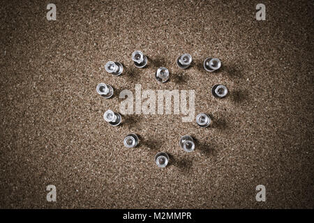 Heart. Heart of button on a brown background. Stock Photo