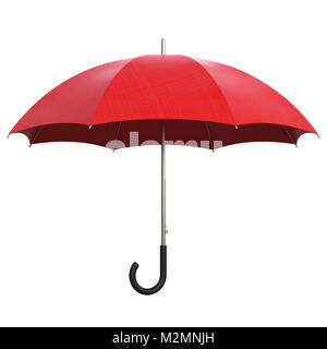 Red umbrella isolated on white background 3D rendering Stock Photo