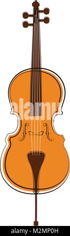 Isolated cello sketch. Musical instrument Stock Vector