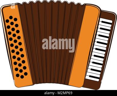 Isolated accordion sketch. Musical instrument Stock Vector