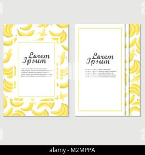 template of invitation or poster with bananas for design. vector Stock Vector