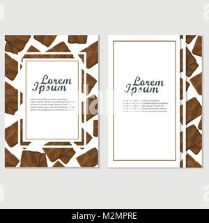 Poster template with chocolate. Advertising for menu of coffee shop, cafe. Stock Vector
