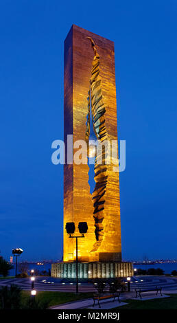 The monument to the Struggle Against World Terrorism given to the people of the United States by Russia after the WTC attacks, it is in Bayonne, NJ Stock Photo