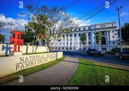 Manila, Philippines - Feb 4, 2018 : National Museum of Anthropology signboard near Rizal park in Metro Manila Stock Photo