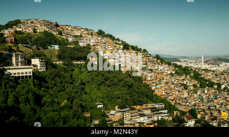 Favela Morro dos Prazeres in Rio de Janeiro, Brazil Stock Photo