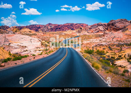 Valley of Fire panoramic road Stock Photo