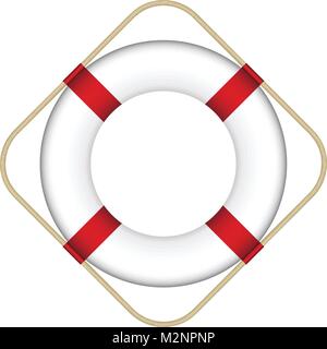 Emergency Lifebuoy Vector Illustration Isolated on White Background Stock Vector