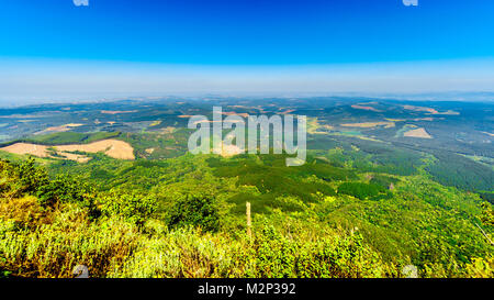 View from God's Window over the lowveld along the Panorama Route in Mpumalanga Province of South Africa Stock Photo