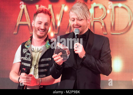 Voxxclub mit Ross Antony bei der smago! Award 2016 Preisverleihung im Mercure Hotel MOA Berlin. Stock Photo