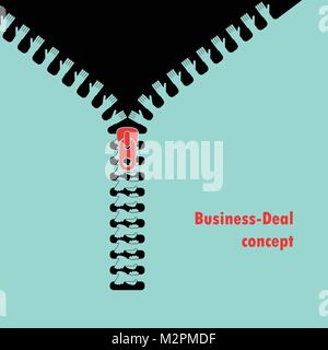 Zipper symbol and connected hands businessman agreement on background.Hands connecting sign.Successful transaction.Partnership and teamwork.Business d Stock Vector