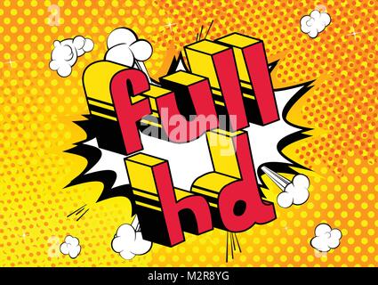 Full HD - Comic book style phrase on abstract background. Stock Vector