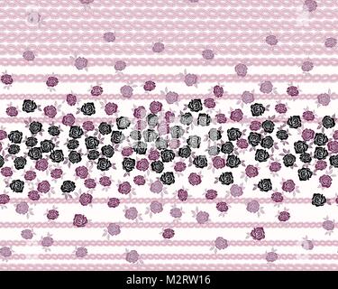 vector illustration pattern art drawing flower leaves floral drawing design art Stock Vector