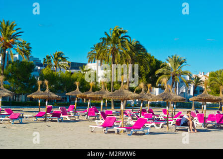 Platja d'Alcudia, Playa de Alcudia, Port d'Alcudia, Mallorca, Balearic islands, Spain Stock Photo