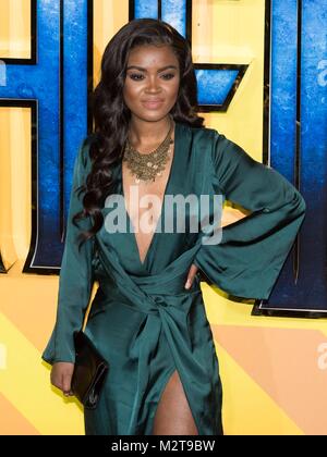 London, UK. 8th February, 2018. Joanna Jarjue attends BLACK PANTHER European Premiere - London, UK (08/02/2018) | usage worldwide Credit: dpa picture alliance/Alamy Live News Stock Photo