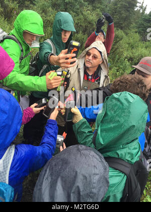 GPS survey in National park. Stock Photo