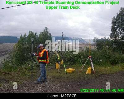 GPS survey in National park. Stock Photo