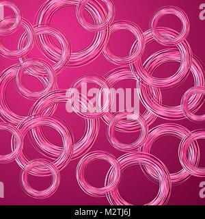 Many circles on red background. Stock Vector