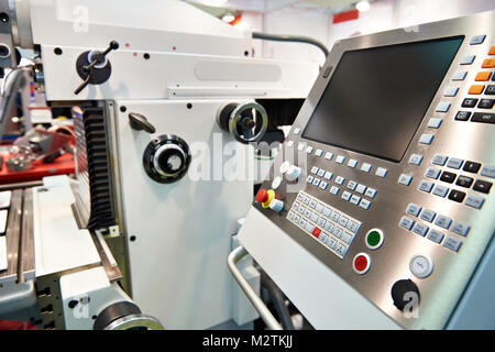 Universal milling and drilling machine with control panel Stock Photo