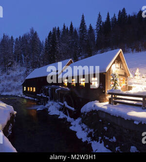 Hexenlochmühle in winter, Black Forest, Baden-Wurttemberg, Germany