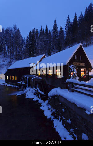 Hexenlochmühle in winter, Black Forest, Baden-Wurttemberg, Germany