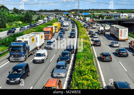 Traffic Jam German Autobahn Motorway Expressway Highway Germany Europe ...