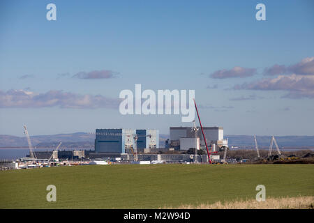 Landscape image of Hinkley C nuclear power station and construction site of new unit shot in 2018 Stock Photo