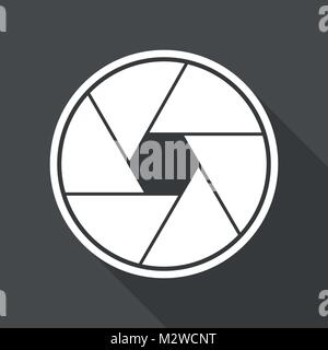 Camera Shutter with Long Shadow Stock Vector