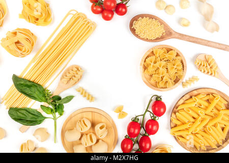 Download Farfalle Pasta On Yellow Background Top View Flat Lay Stock Photo Alamy PSD Mockup Templates