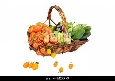 Basket with fresh biological vegetables Stock Photo