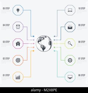 Infographic design template 10 options Stock Vector