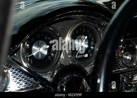 Details of the interior and dashboard of a 1950's Chevrolet Bel Air Stock Photo