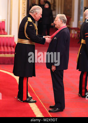 Professor Charles Skene from Aberdeen is made a CBE (Commander of the Order of the British Empire) by the Prince of Wales during an investiture ceremony at Buckingham Palace, London. Stock Photo