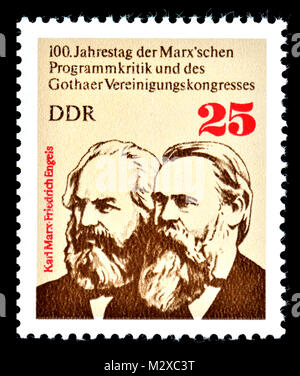 East German postage stamp (1975) : 100th anniversary of the Karl Marx's Critique of the Gotha Program (Kritik des Gothaer Programms) in 1875. .... Stock Photo