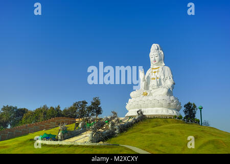 Bodhisattva Guan Yin statue in Wat Huay pla kang temple in Chiang rai province, Thailand Stock Photo