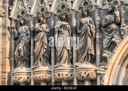 Statues at Dom St Marien (St Mary Church) in Zwickau, Saxony, Germany Stock Photo