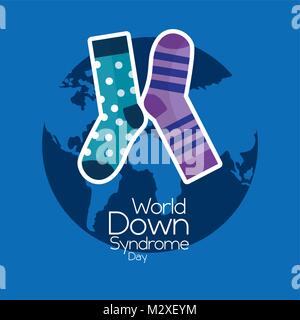 world down syndrome day invitation awareness symbol card Stock Vector