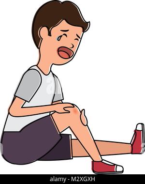 boy with the scraped knee Stock Vector