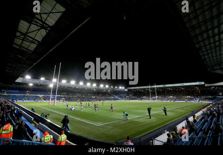 A general view of the action between Leeds Rhinos' and Hull KR during the Betfred Super League match at Elland Road, Leeds. Stock Photo