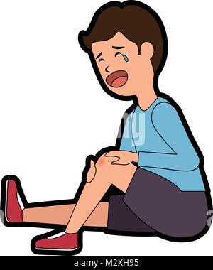 boy with the scraped knee Stock Vector