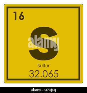 Sulfur chemical element periodic table science symbol Stock Photo - Alamy