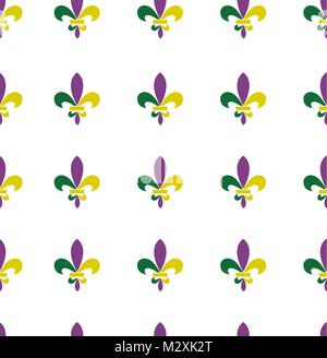 vector illustration of seamless fleur de lis mardi gras pattern Stock Vector
