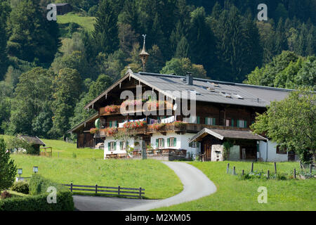 Austria, Tyrol, Reith bei Kitzbuehel, farm close Reith. Stock Photo