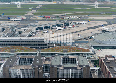 Germany, Hessia, Frankfurt, descent on the airport. Stock Photo