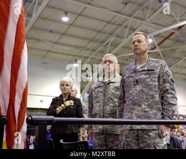 More than 200 members of the 45th Infantry Brigade Combat Team returned to Oklahoma on March 22, 2012, after spending more than 8 moths in Afghanstan. 45th IBCT Soldiers Return to Oklahoma (04.22.2012) 020 by Oklahoma National Guard Stock Photo