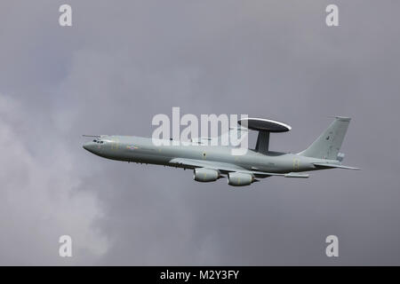 Royal Air Force E-3D Sentry AEW1 / AWACS flying Stock Photo
