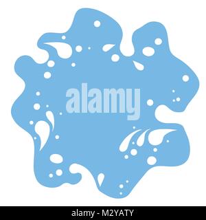 vector milk splash wavy border background with milk drops, white and blue colors Stock Vector
