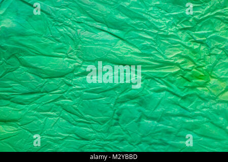 green color creased tissue paper bacground texture Stock Photo