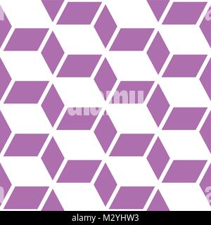 Abstract geometric seamless vector pattern, modern purple and white repetitive decoration Stock Vector